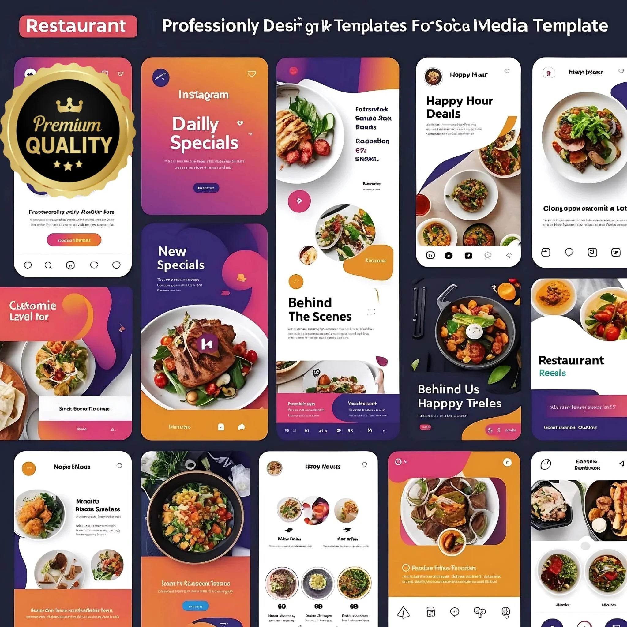 Restaurant Social Collection –  Editable Instagram & TikTok Templates for Restaurants, Cafes & Food Brands
