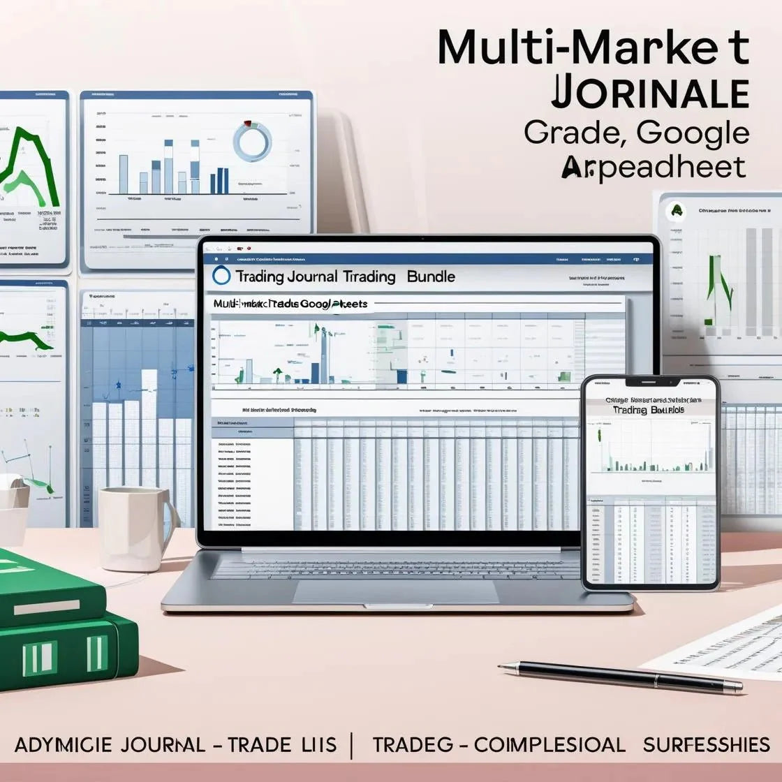 Multi-Market Trading Journal Bundle – Crypto, Forex & Stocks Templates for Google Sheets & Excel