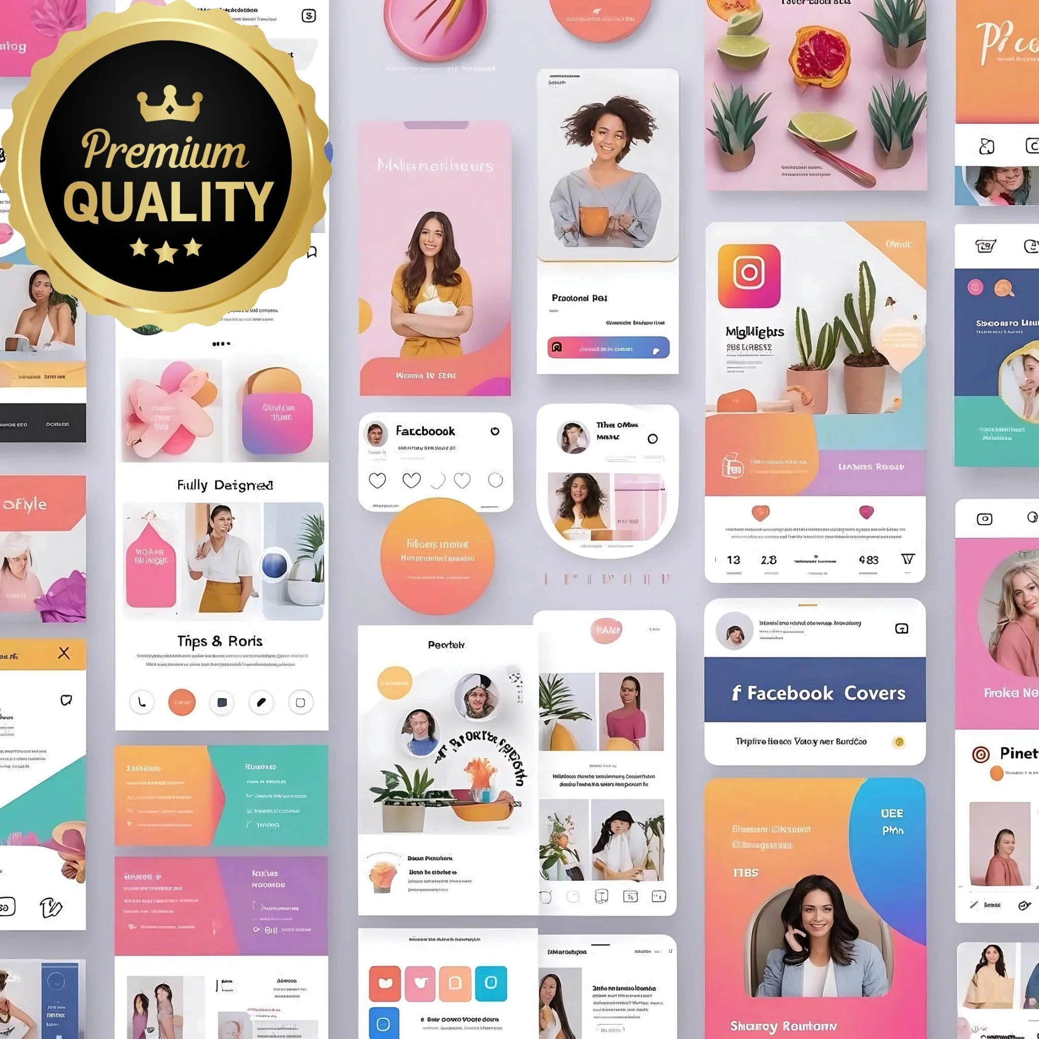 Social Media Templates – Editable Instagram, Facebook & Pinterest Design Kits for Business & Brands