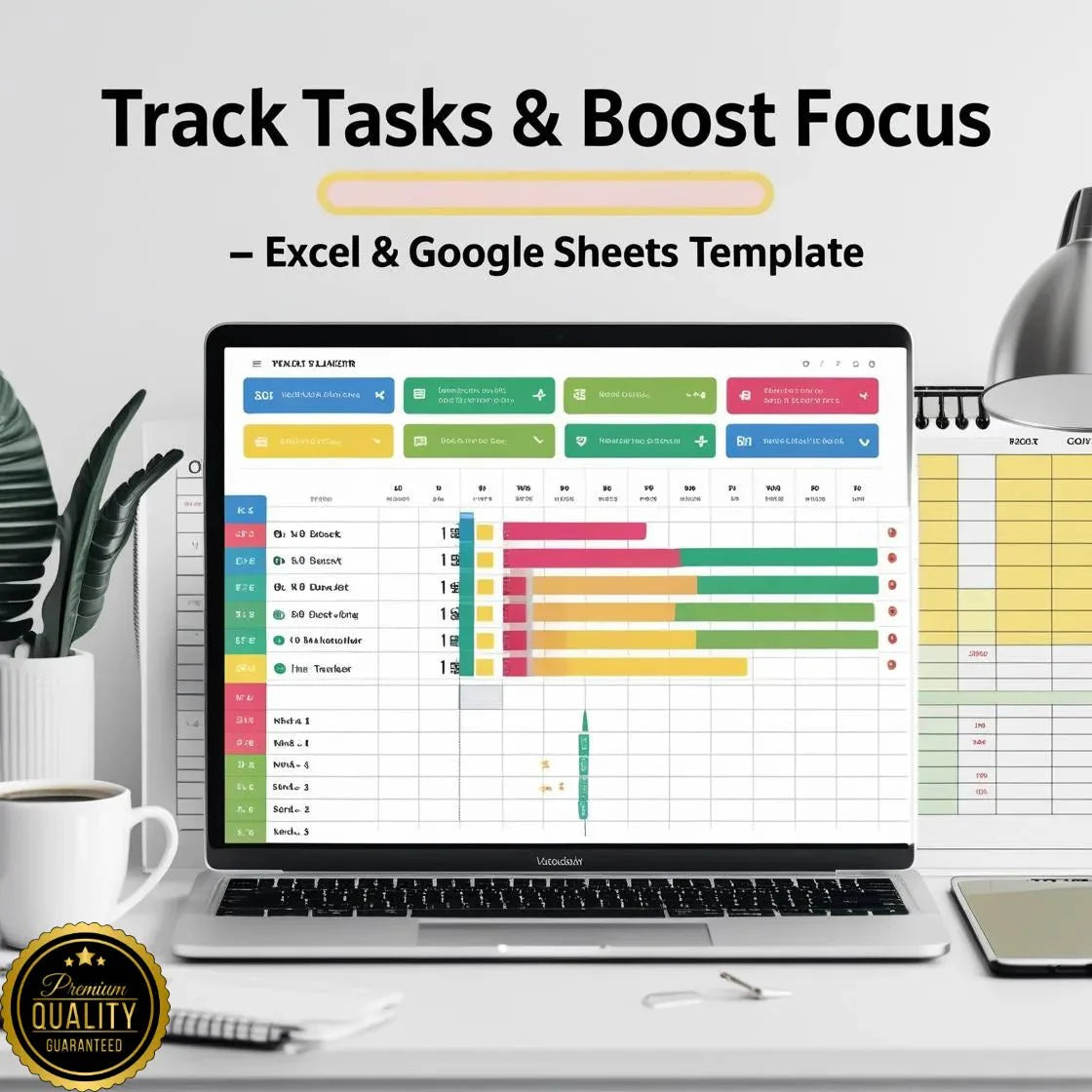 Task Tracker Spreadsheet Template – Boost Your Productivity & Stay Organized (Excel & Google Sheets)