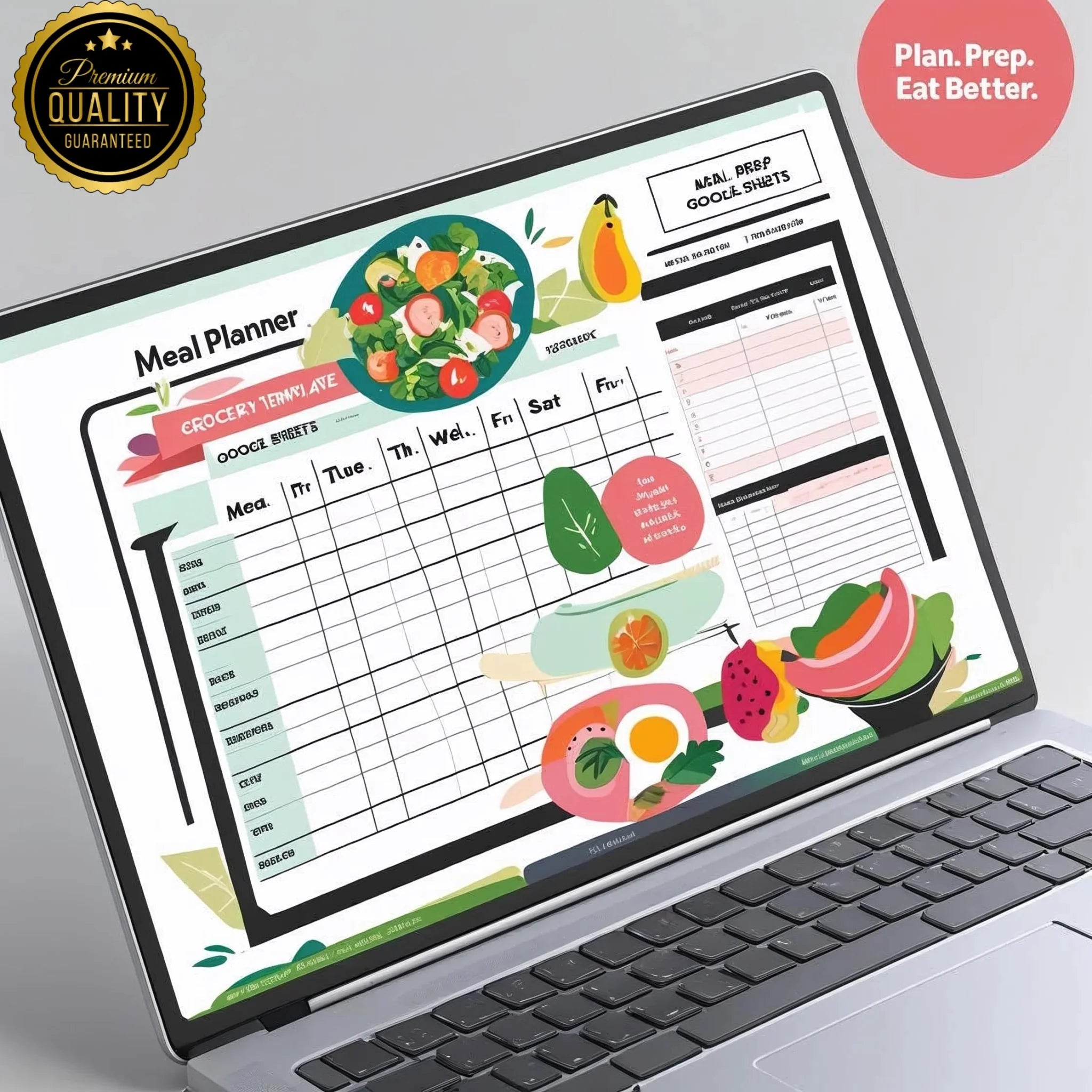 Meal Planner Template for Google Sheets – Plan Weekly Meals, Grocery Lists & Nutrition Easily