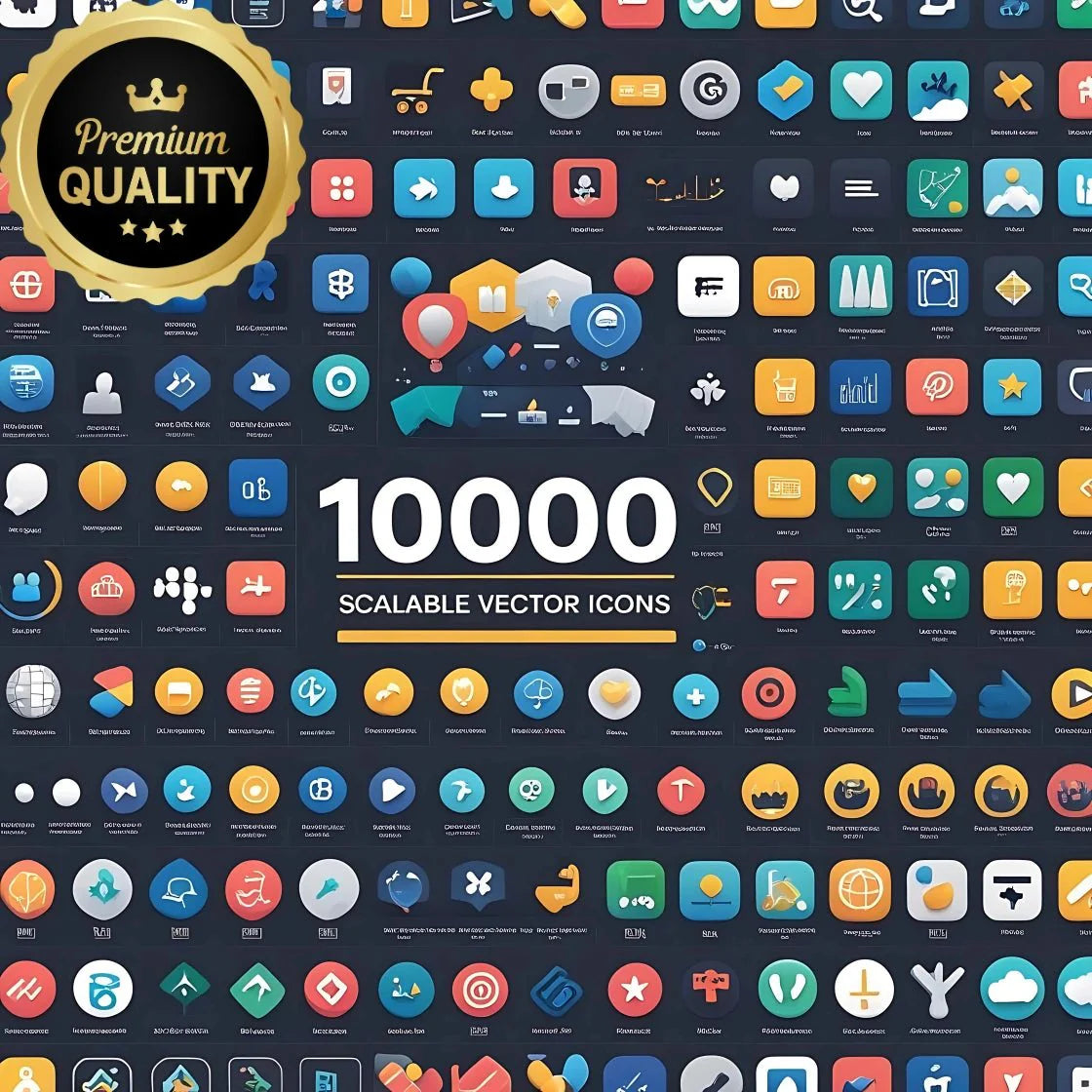 Vector Icons Collection – 10,000+ Scalable Icons for Web, Apps, UI/UX & Graphic Design