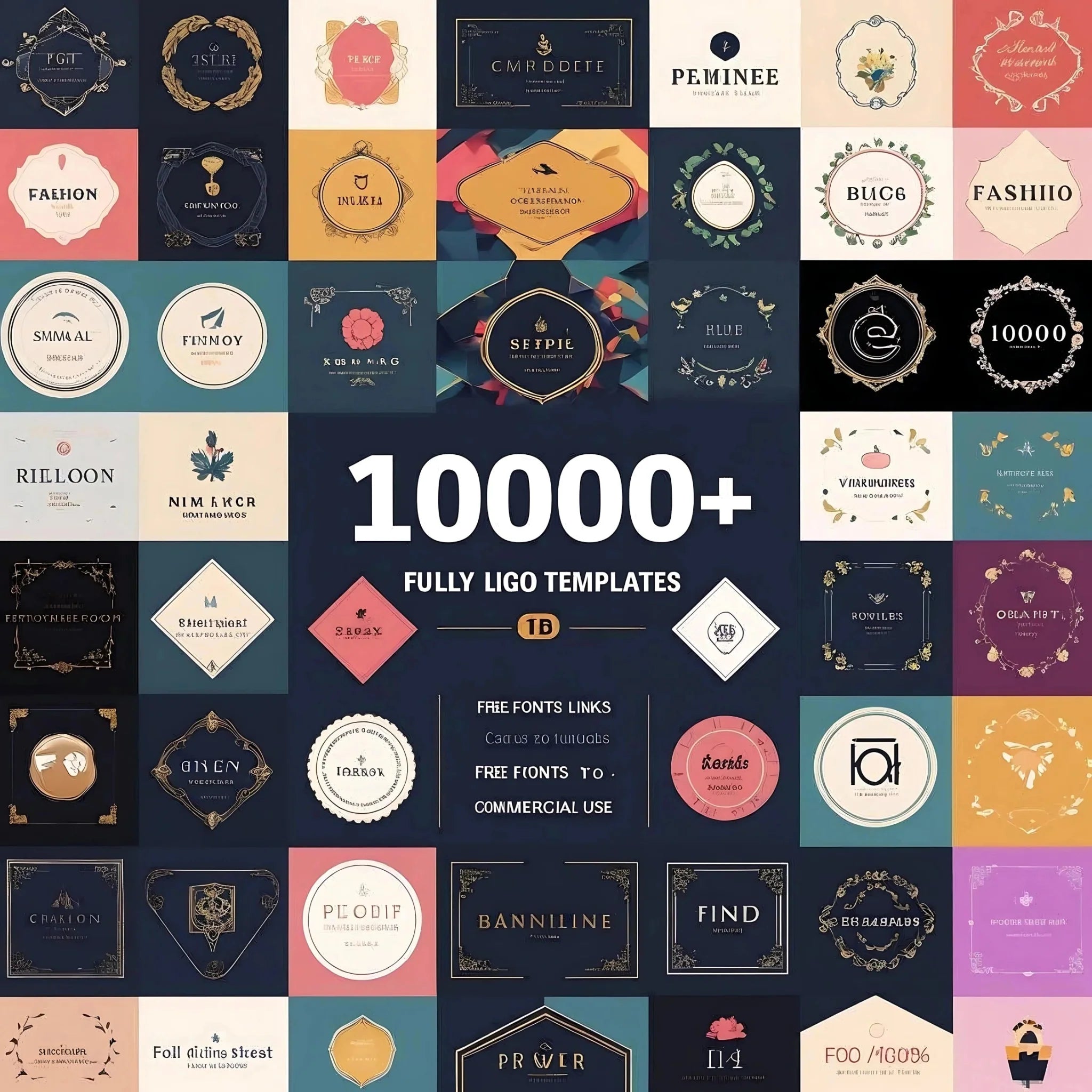 Mega Logo Collection – 10K+ Editable Logo Templates for Brands, Creators & Designers